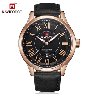 Часы наручные NAVIFORCE Мужские кварцевые, модные деловые водонепроницаемые, в римском стиле, с датой, 2019