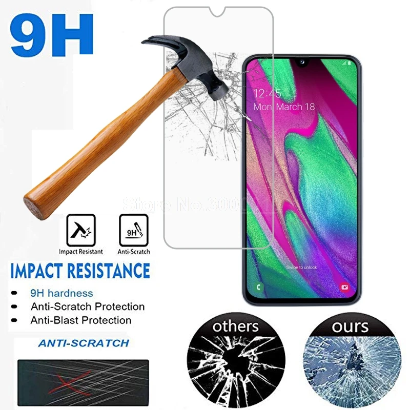 2 шт закаленное стекло для Samsung Galaxy A40 защита экрана 9H 2.5D телефон на Защитное