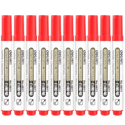 Red-10pcs 10 шт./кор. для кулинарно-деликатесной продукции 6811 доски Доска для письма маркерами ручка и плавность линий легко стирать цвет: черный, Синий Красный 3 вида цветов - Цвет: Red-10pcs