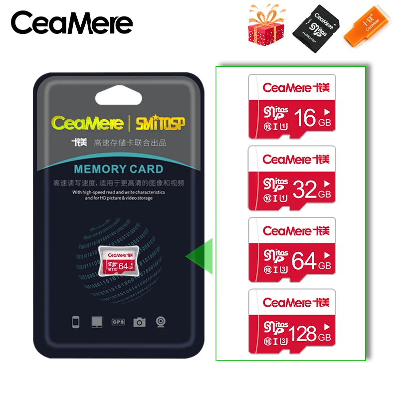 Карта памяти Micro SD CeaMere карта класса 10 U3 UHS 3 256 Гб 128 64 32 флеш 1 TF/SD карты для