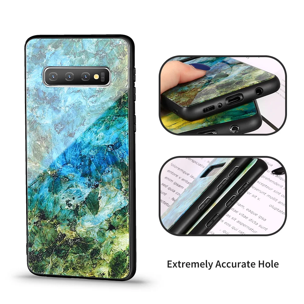 Роскошный чехол KISSCASE из мраморного стекла для Samsung Galaxy A50 A7 2018 S10 Plus S10e S8 S9 Fundas |