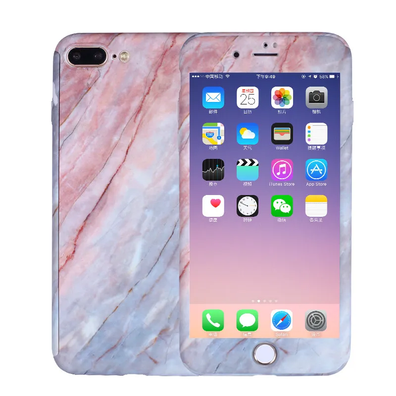 Коралловый мраморный чехол для iPhone 5 5S SE телефона 360 градусов Полностью