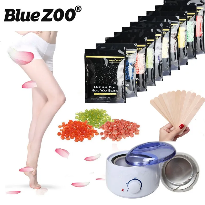250 г твердый воск бобы Эпилятор 500cc горячий нагреватель комплект с шт. 10