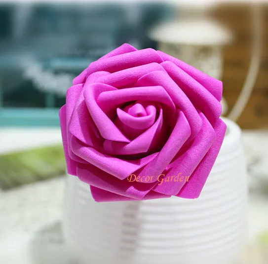 

Wholesale 50PCS 7CM PE Rose Red Artificial Foam Roses For DIY Wedding Bouquet Wrist Roses Flowers Home Floral Decor