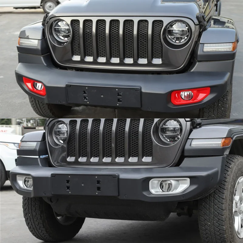 Шт. 2 шт. ABS передний бампер Foglight рамки крышка подходит для Jeep Wrangler JL 2018 автомобилей