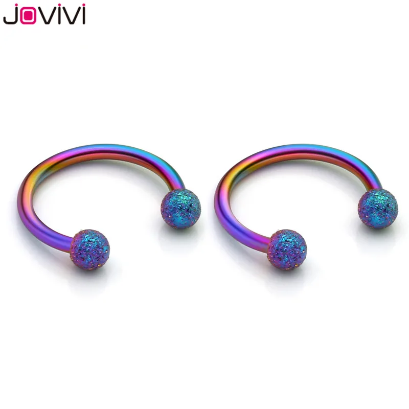 Jovivi нержавеющая сталь 16G 10 мм матовый шар обруч &quotПодкова&quot кольца