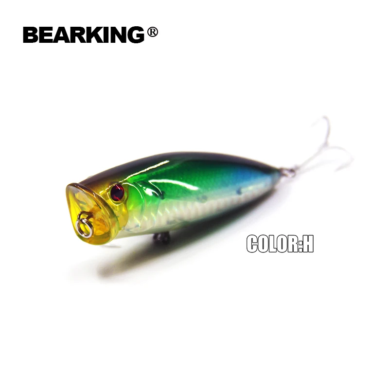Популярная модель: 5 шт./лот рыболовные приманки, разные цвета, bearking crankbait Поппер 80 мм 20 г, плавающие, topwater