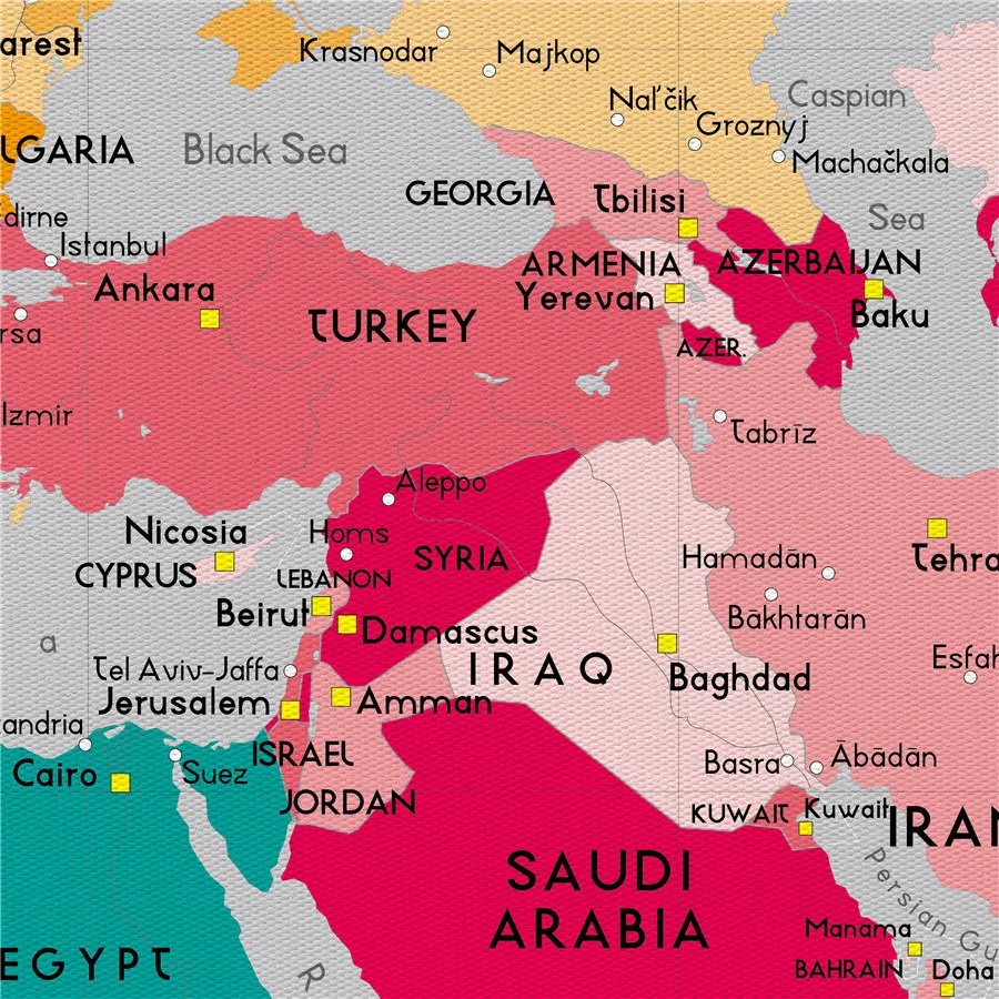 Карта Африки имеет яркие цвета четкое изображение география печать на холсте