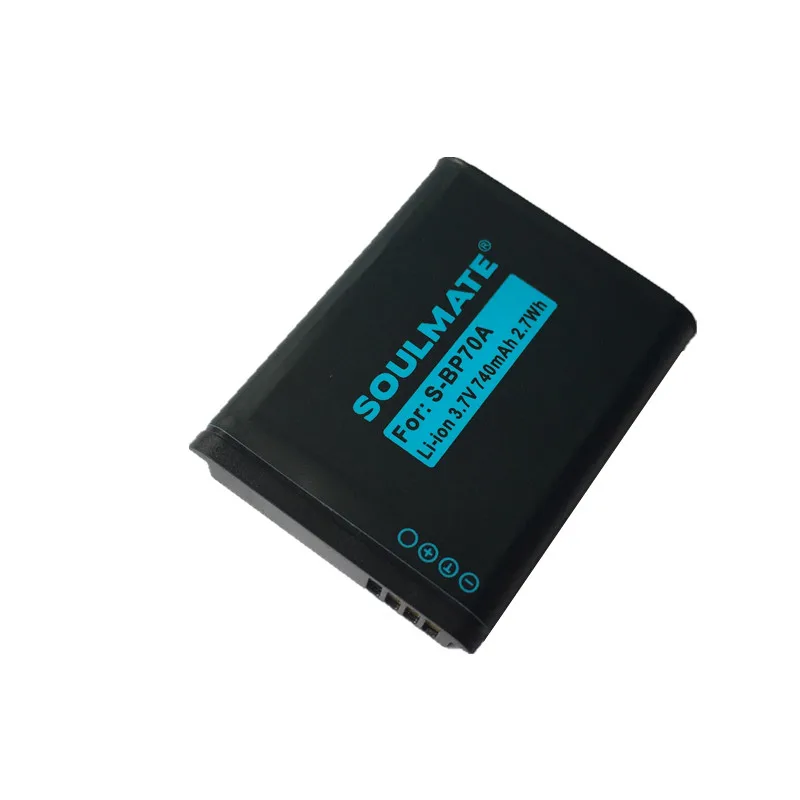 SOULMATE BP-70A литиевые батареи комплект BP 70A BP70A батарея для цифровой камеры Samsung PL80 ES70