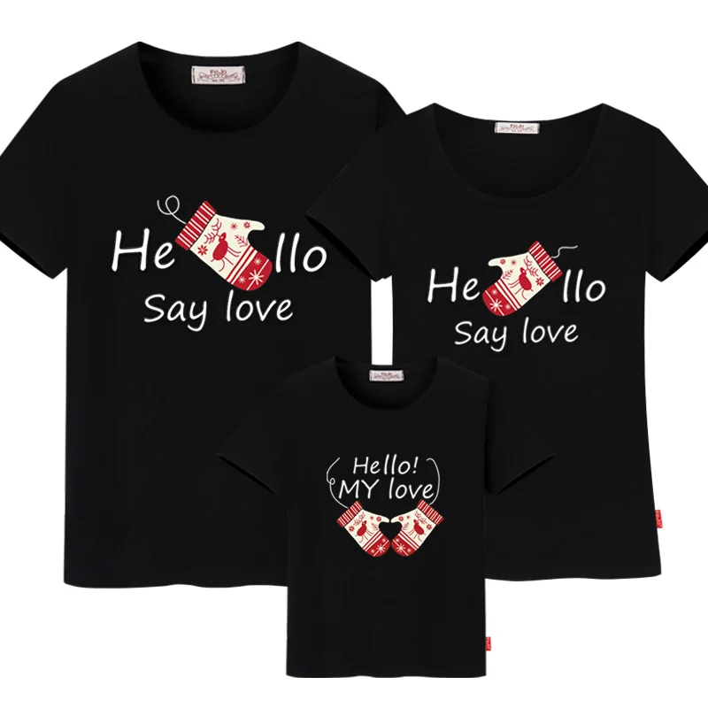 Семейные комплекты для папы мамы и сына новый хлопок короткий рукав платья дочки