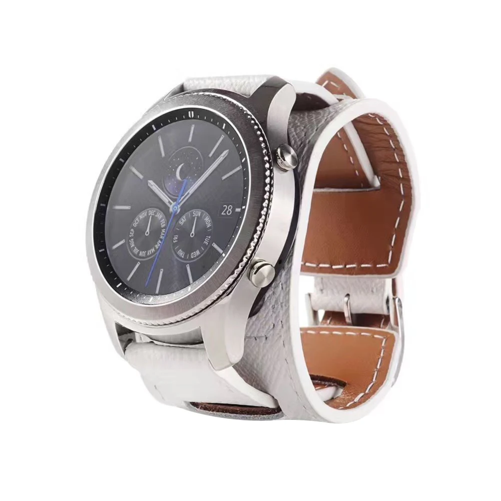 Браслет из натуральной кожи для часов samsung galaxy Watch 46 мм 42 gear S3 Frontier huawei watch GT Сменный