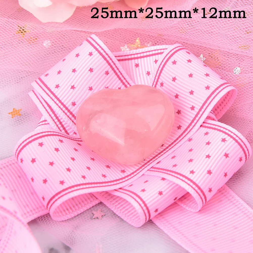 Новинка 1 шт. красивый розовый в форме сердца натуральный кристалл розы кварцевые