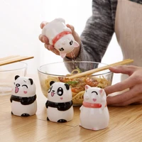 2 in 1 cartoon ceramic toothpick holder seasoning jar condiment bottles cute panda piggy shape toothpick storage box spice jar