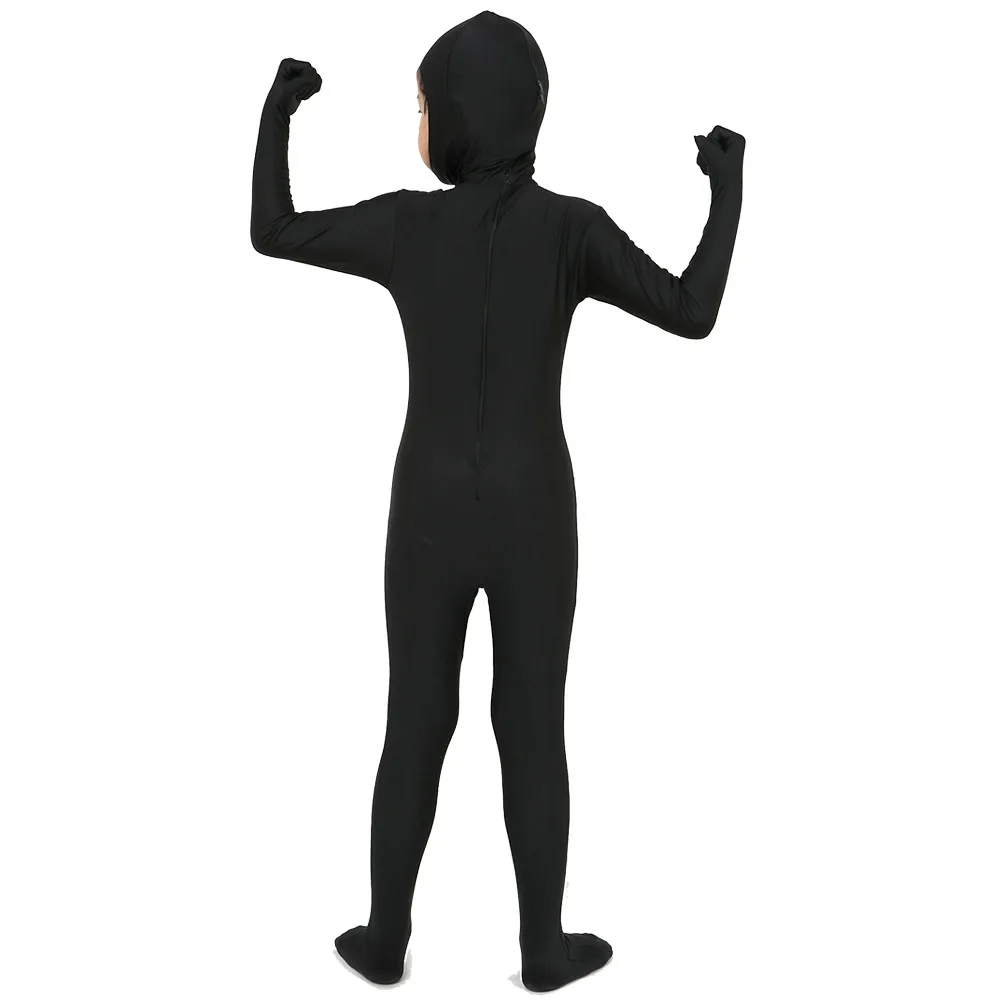 Детское боди с открытым лицом Zentai танцевальная одежда из лайкры молнией сзади