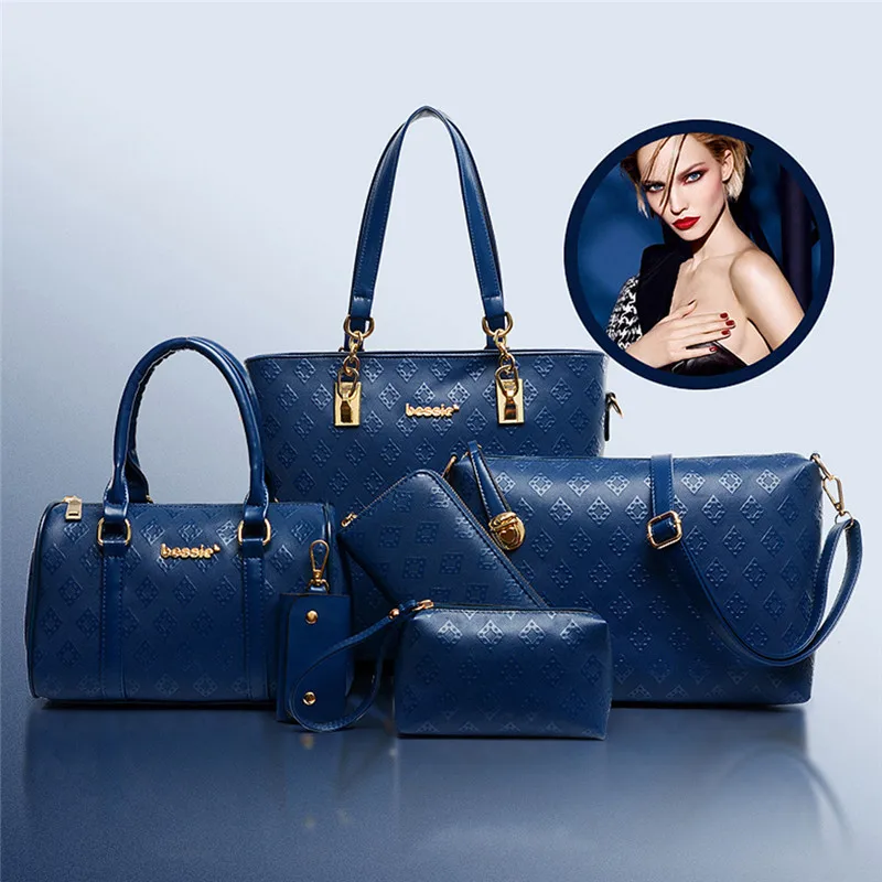 Модные женские комбинированные сумки 6 шт./компл. женская сумочка из