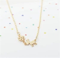 daisies 10pcslotnew fashion18k gold unique rudolf and snowflake necklace cute tiny animal neclaces for women