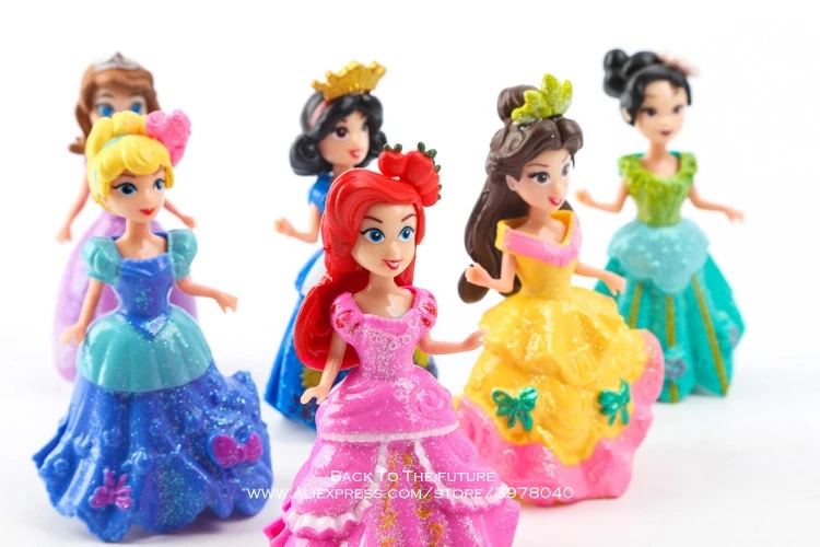 Disney Принцесса София Эльза Белль Русалка изменение одежда 9 см 12 шт./компл. фигурка