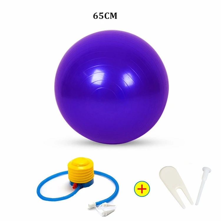 65CM Purple Спортивные мячи для йоги, бола, Пилатес, фитнес-мяч, упражнения, тренажерный зал, фитбол для баланса, упражнения, Пилатес, тренировки, массажный мяч с насосом 45-85 см - Цвет: 65CM Purple