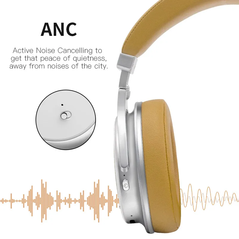 Bluedio гарнитура с ANC беспроводные Bluetooth наушники F2 микрофоном Поддержка музыки 16H