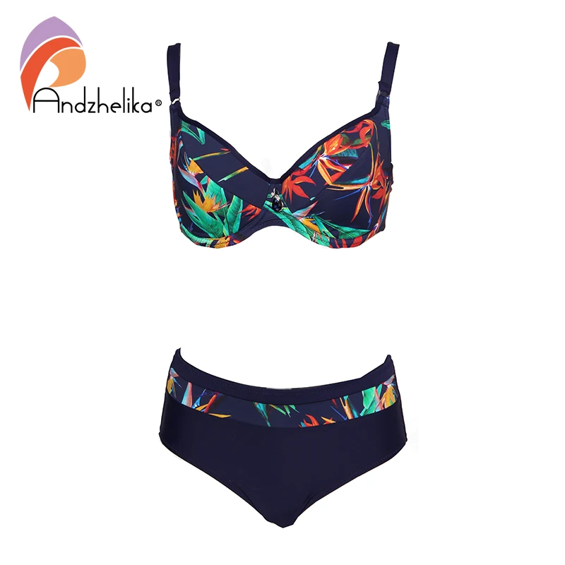 

Andzhelika Sexy Print Plus Size Bikinis Women Swimsuit underwire G cups Bikini Set Swimwear Bathing Suits Monokin