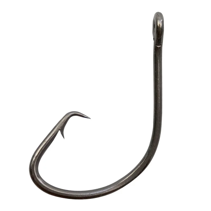 50pcs 7381 High Carbon Steel Fishing Hooks Black Wide Gap Offset Sport Circle Bait Hook Size 1 1/0 2/0 3/0 4/0 5/0 | Спорт и