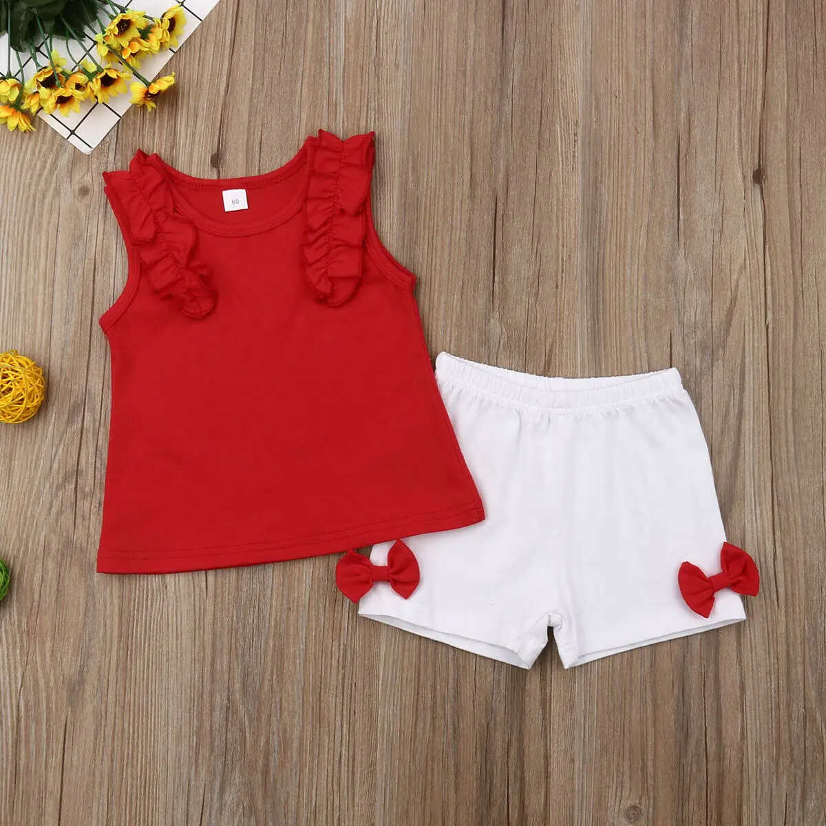 Новинка модные милые повседневные красные топы без рукавов для новорожденных