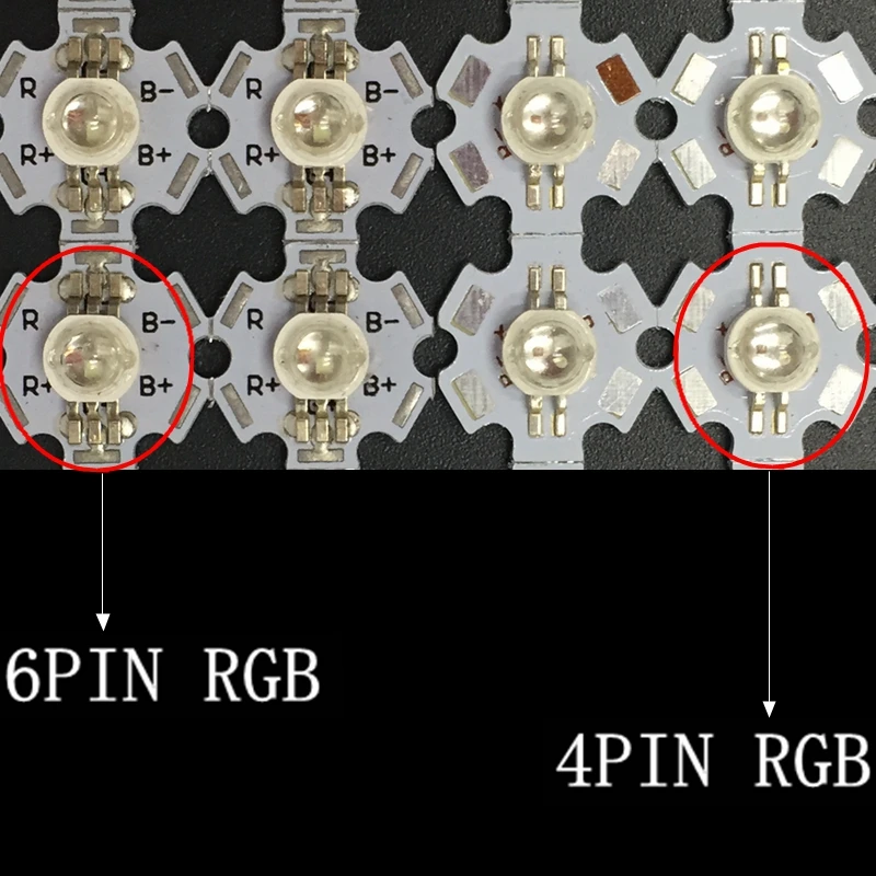 100 шт., 3 Вт, 4 Вт, RGB RGBW, красный, зеленый, синий, белый, 4, 6, 8 pin, светодиодный светильник с диодным чипом, часть лампы с 20 мм звездой для еды, светильник, точечный светильник