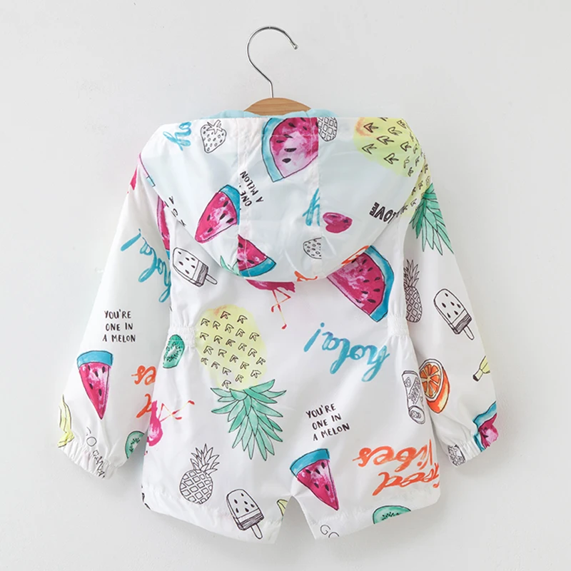 Meoea Kids Outerwear&ampCoats New Spring Autumn Cartoon Fruit Print Oxford Coats Hooded Unisex for 3-7Y Girls Clothes Coat | Детская