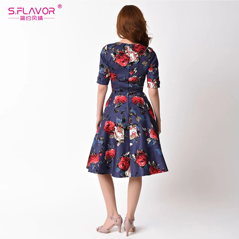 S. FLAVOR 2019 повседневное летнее вечернее платье с v образным вырезом элегантное