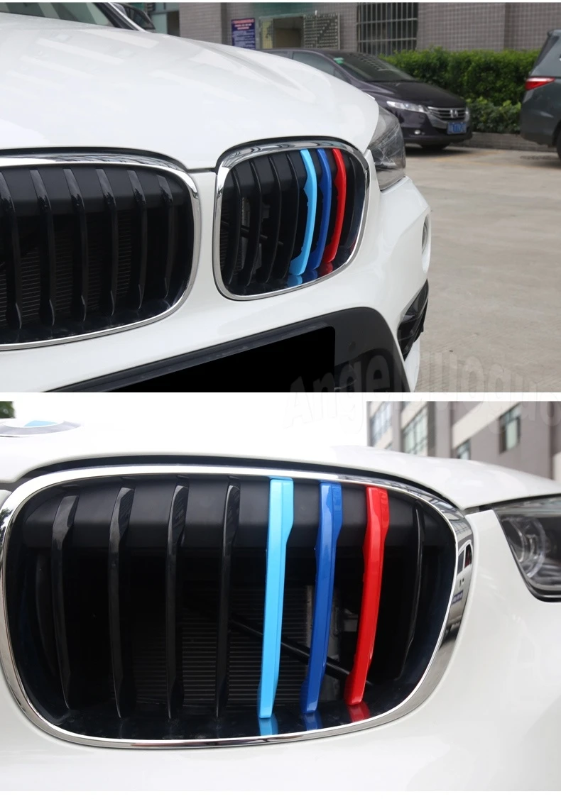 Angelguoguo 3D Автомобильная решетка спортивная полоса ABS Наклейка для BMW X1 F48 E84 2011