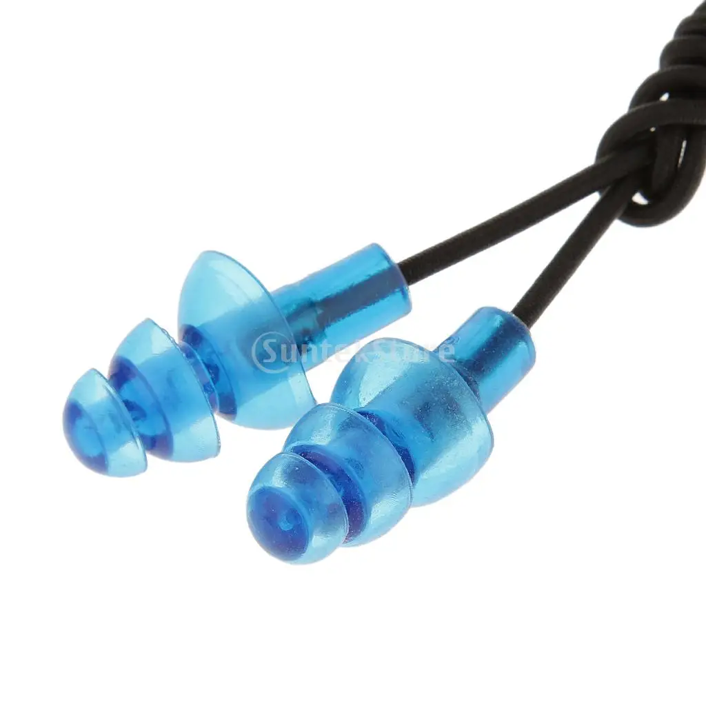 

1 Pair Soft Silicone swimming Ear Protection Plugs with String Cord