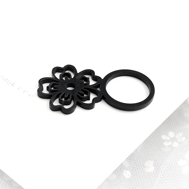 8 сезонов Новая мода растение Сакура цветок кольцо для женщин черный цвет акрил