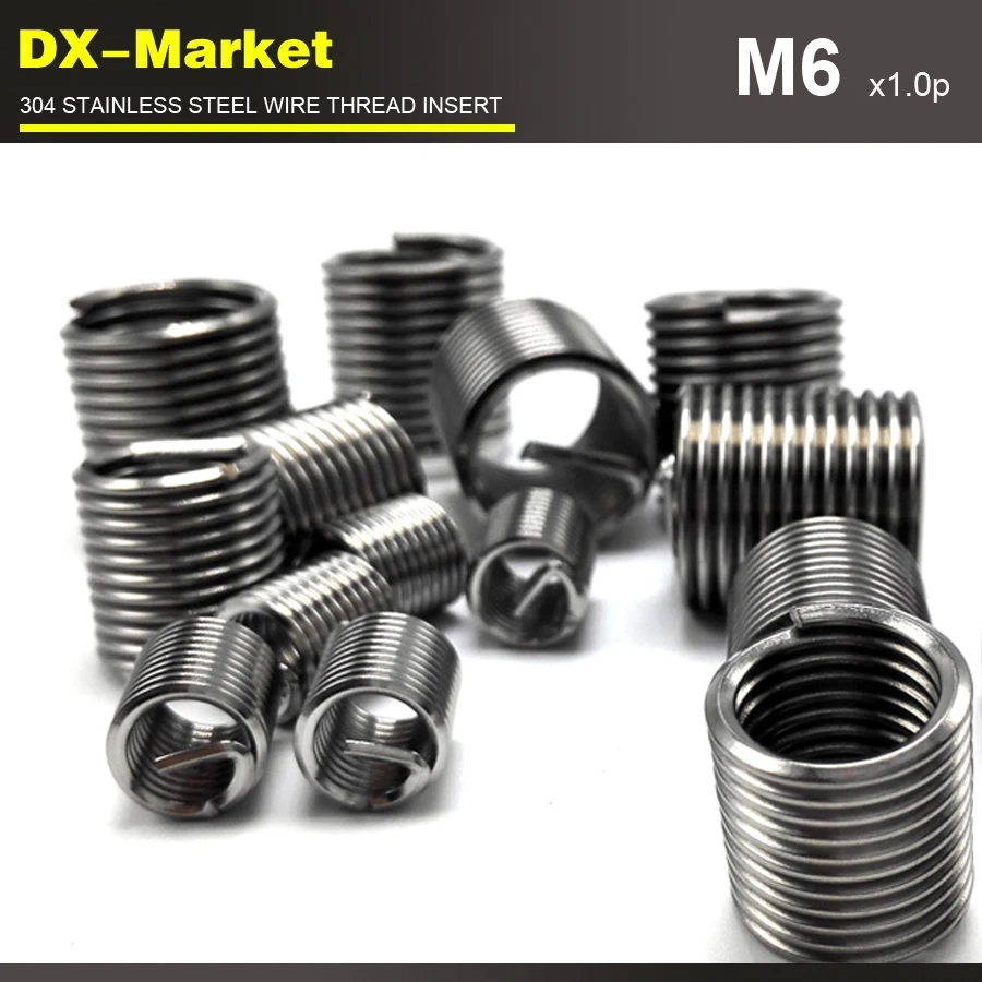 Резьбовые вставки m6 * 2D 1 0 P 100 шт. из нержавеющей стали 304 резьбовые ремонтные с отдачей крепежные вставки|fastenal