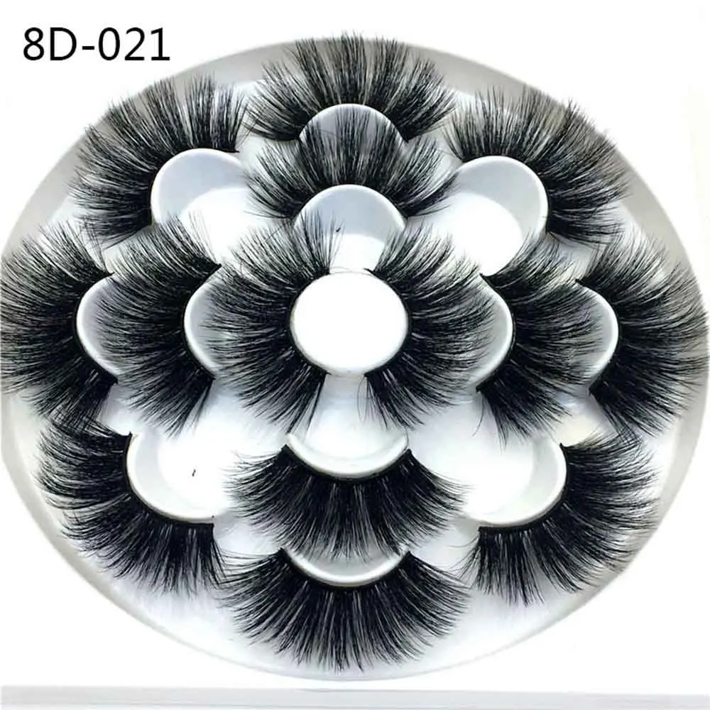 25mm-8D-021 7 пар 3D норковые накладные ресницы 25 мм ресницы густые длинные пушистые ручной работы безжалостные норковые ресницы инструменты для макияжа - Цвет: 25mm-8D-021