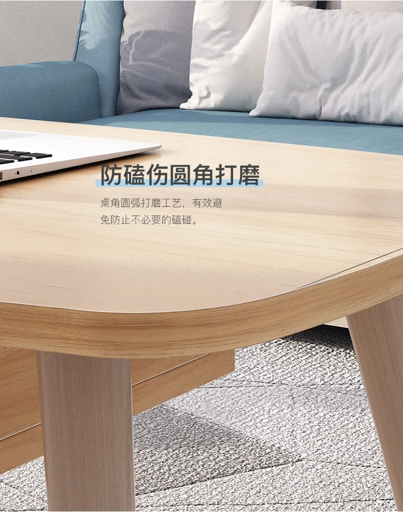 Кофейный столик из массива дерева в скандинавском стиле для маленькой квартиры