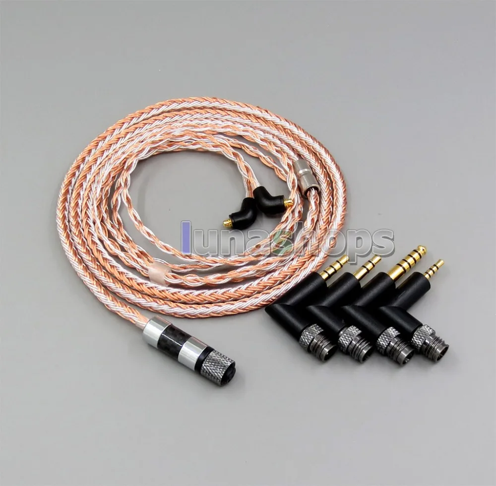 LN006226 4 в 1 разъем 16 ядер OCC+ посеребренный кабель для Etymotic ER4 XR SR ER4SR ER4XR