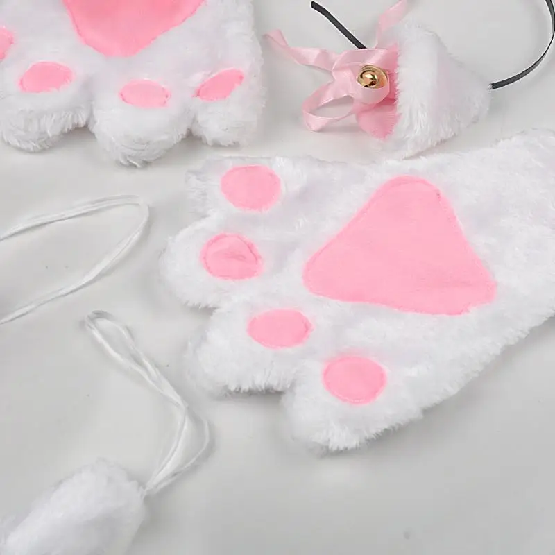 Каваи милый Neko Cat Girl котенок кошка подружка косплей аниме перчатки с ушками набор