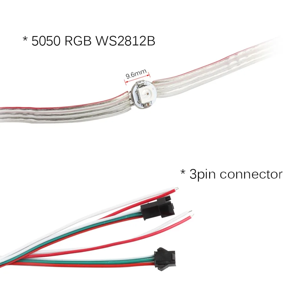 WS2812B DC5V предварительно припаянная светодиодная модульная гирлянда гибкий провод