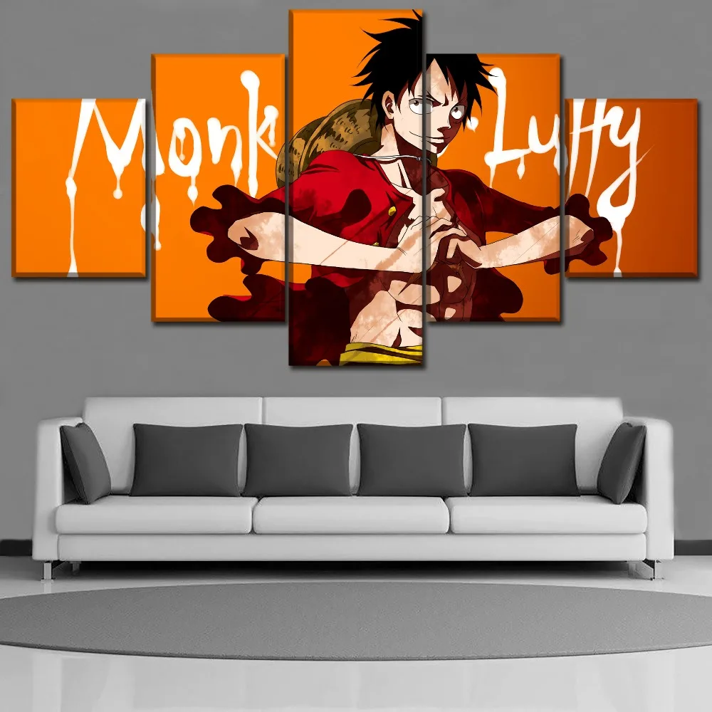 Холст HD принты Аниме One Piece Живопись стены Искусство домашний Декор 5 шт. Обезьяна