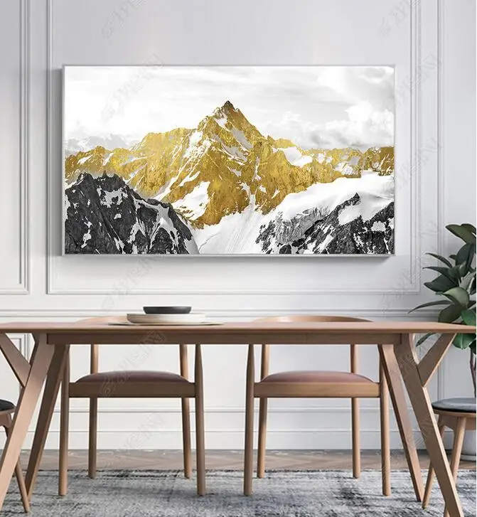 

Nordic Abstract Golden Mountain Natural Snow Wall Pictures Art Decoration Pictures Scandinavian Canvas Painting No Frame