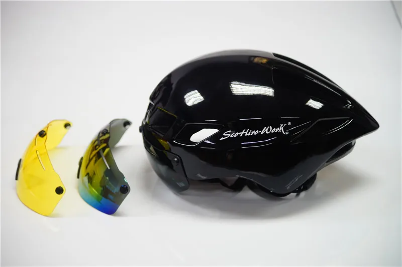 blk in 3 lens Scohiro работает Спорт Mtb Горный шоссейный велосипед велосипедный шлем объектив козырек стекло Capacete da Route Ciclismo Cascos Bici велосипедный шлем - Цвет: blk in 3 lens