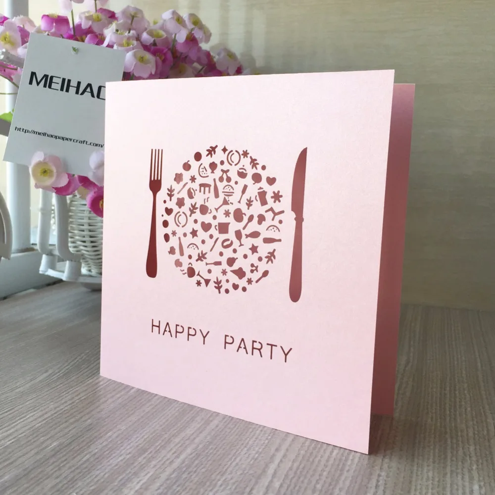 100 шт./лот свадебные пригласительные открытки с лазерной резкой для ужина и