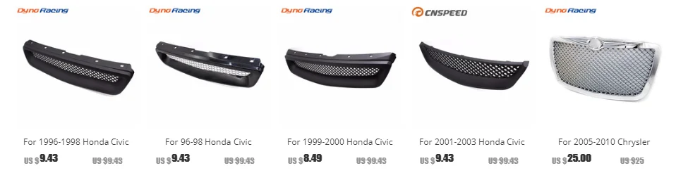 Передняя решетка для гоночной машины для 2004 2005-2010 Chrysler 300 300C ограниченная туристическая хромированная/Черная решетка решетки YC101088