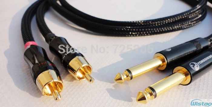 Hi Fi 6 35 мм к RCA кабелю стереоразъем Budweiser позолоченный штекер 4N Choseal OFC аудио кабель