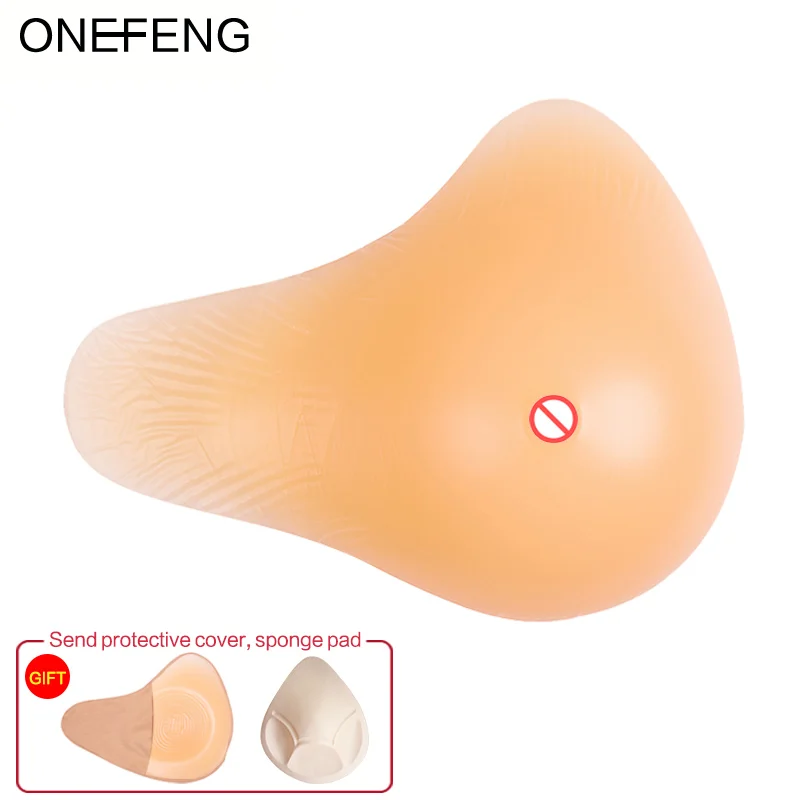 

ONEFENG Beautiful Ladies Breast Form Silicone Artificial Boob for Breast Cancer Women Lengthened Shaped 180-250g/pc