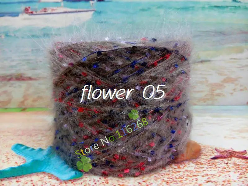 flower 05 100 г/лот ручная вязка крючком, пряжа для вязания,, пряжа для вязания с блестками, зимняя теплая пряжа для вязания, Т3 - Цвет: flower 05