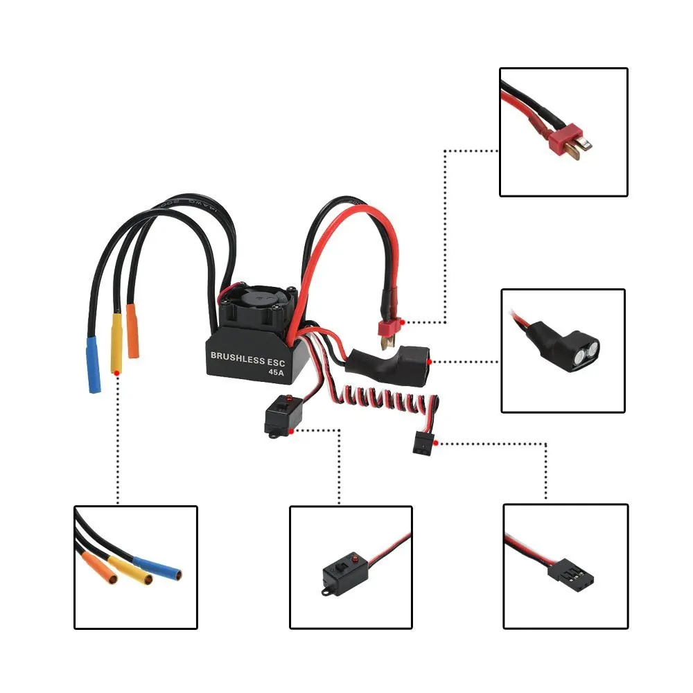 3650 3930KV 4P Бесконтактный бесщеточный двигатель 45A ESC электронный регулятор