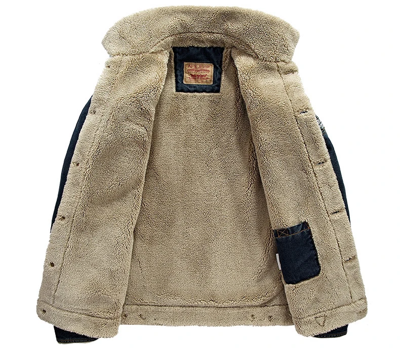 Бренд Mwxsd мужская осенне зимняя джинсовая теплая меховая куртка и пальто