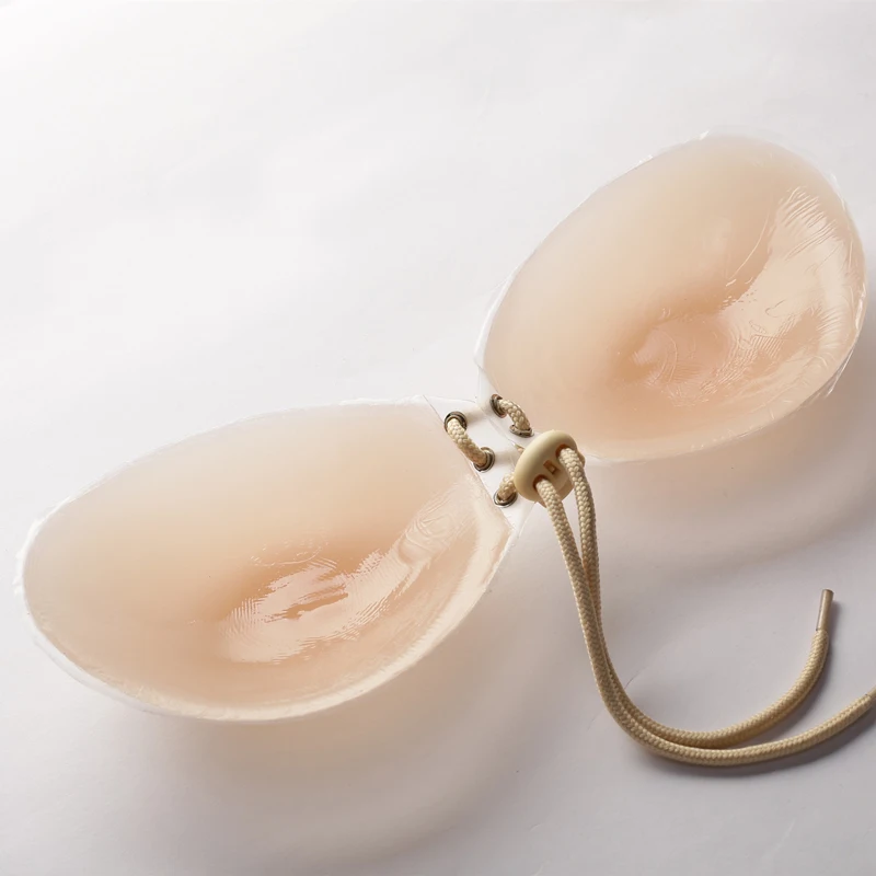 100 pcs Women Silicone Adhesive Stick On Push Up Gel Strapless Backless Invisible Reusable Bra Cleavage