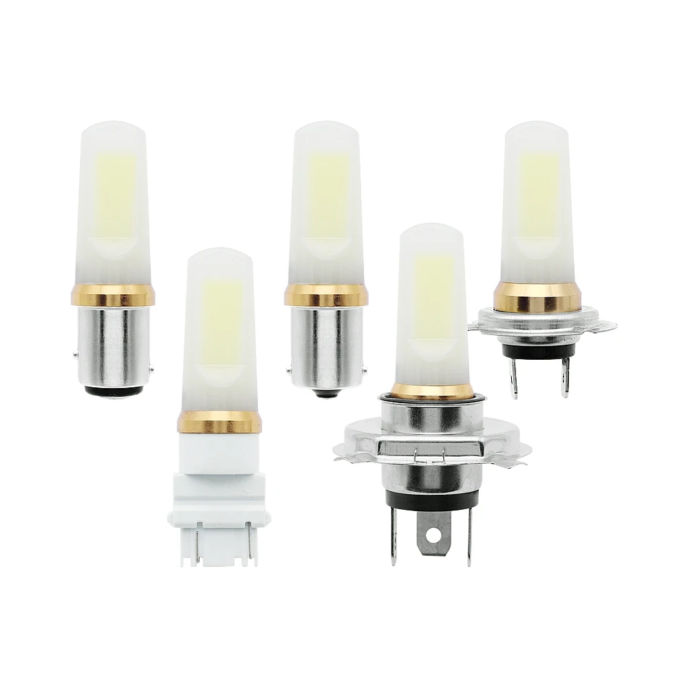 2 шт. 1156 1157 LED BA20D 3157 H4 H7 COB Автомобильные противотуманные фары указатели поворота